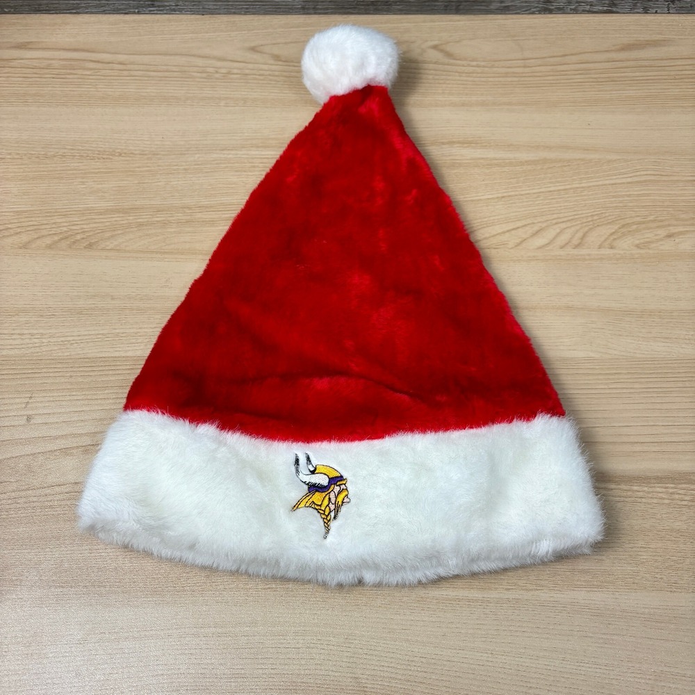 Minnesota Vikings Hat Red Christmas Santa NFL Football‎ Winter